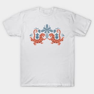 Catch a Tiger by the Toe orange and blue T-Shirt